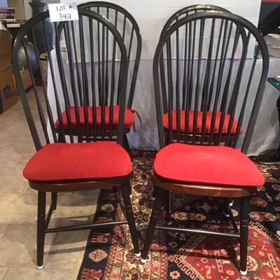 B - 342  Set of Four Wooden Windsor Style Dining Chairs