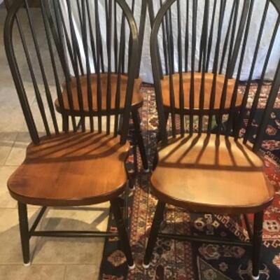 B - 342  Set of Four Wooden Windsor Style Dining Chairs