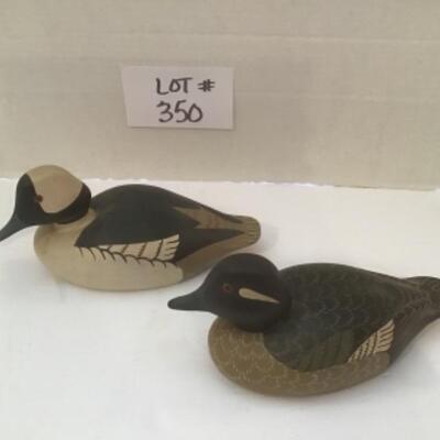 B - 350 Two Wooden Decoys 