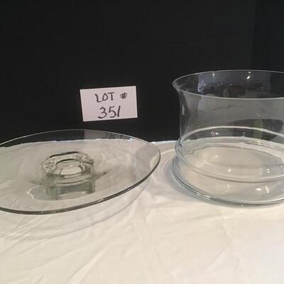 B - 351  Large Clear Glass Serving Pieces  