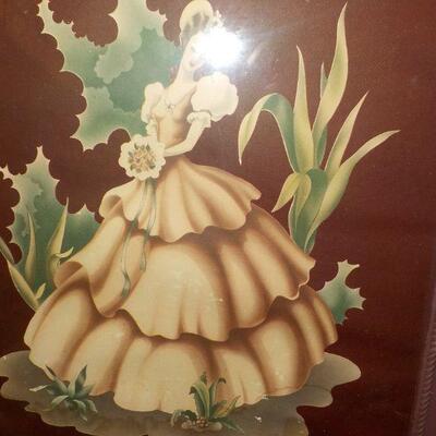 " Vintage 1920's linen Art work."