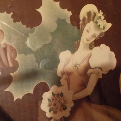 " Vintage 1920's linen Art work."