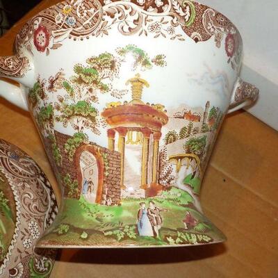 " landscape design Soup Taurine and ladle by W.R. Midwinter England.