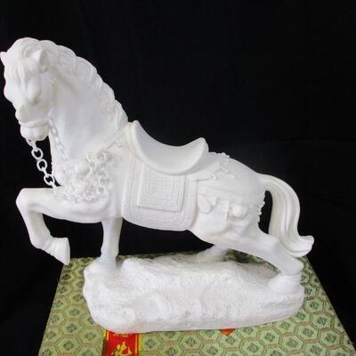 Lot 72 - Carved Chinoiserie War Horse
