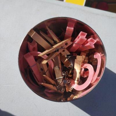 Can full of clothes pins