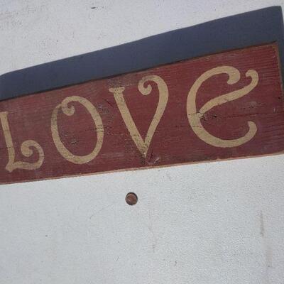 Love on a wood block