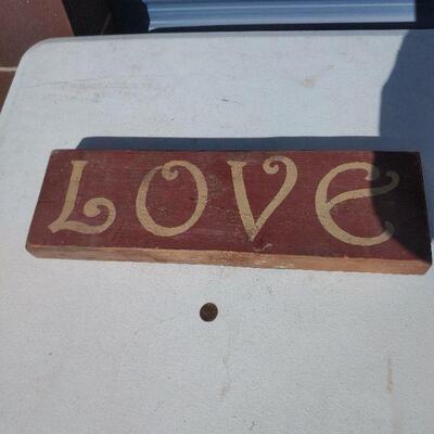 Love on a wood block