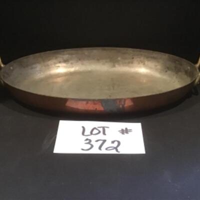 C - 372  Antique Oval Copper Pot 