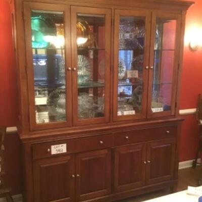 D - 392. Thomasville Lighted Furniture  Cherry China Cabinet 