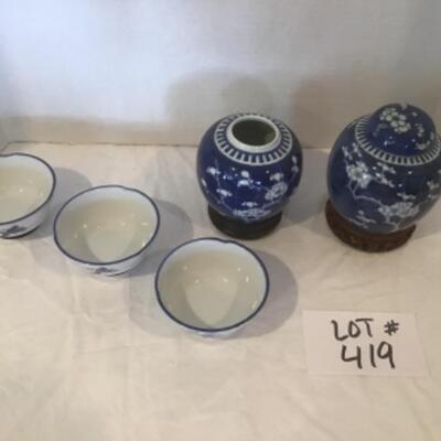 D - 419  Japanese Ginger Jars & Rice Bowls 