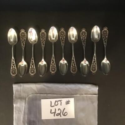D - 426 Beautifully Unique Silver Plate Table Spoons 