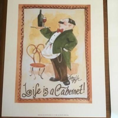 D - 434  Collection of Fun Wine Art Prints 