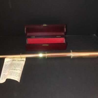 E - 436 Antique Style Brass Telescope with Wooden box