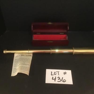 E - 436 Antique Style Brass Telescope with Wooden box