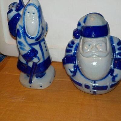" Eldreth Pottery Cobalt Salt Glazed Santa" ( 2 ).
