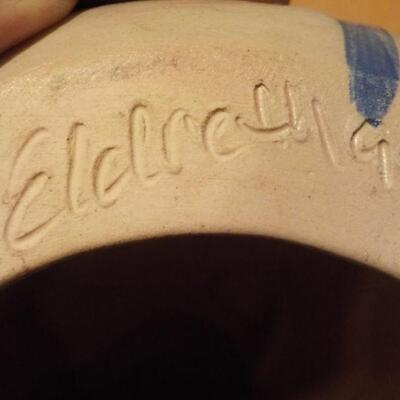 " Eldreth Pottery Cobalt Salt Glazed Santa" ( 2 ).