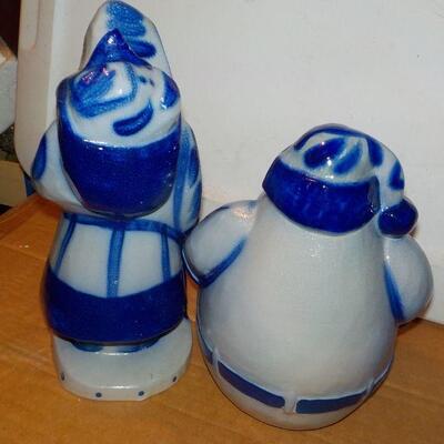 " Eldreth Pottery Cobalt Salt Glazed Santa" ( 2 ).