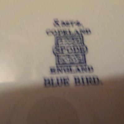 " Copeland Spode England", Blue Bird 8 in. plate. 1960's S & P shakers.