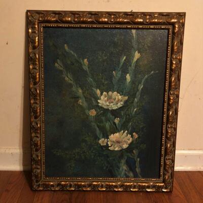 Faux Oil Painting of Flowers