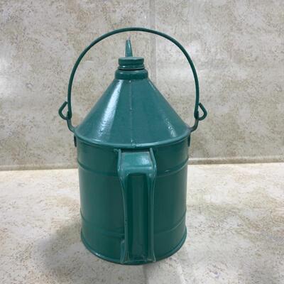 -188- VINTAGE | Small Metal Teal Gas Can | Kerosene | Half Gallon
