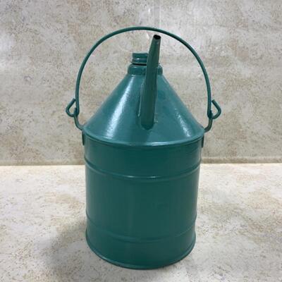 -188- VINTAGE | Small Metal Teal Gas Can | Kerosene | Half Gallon