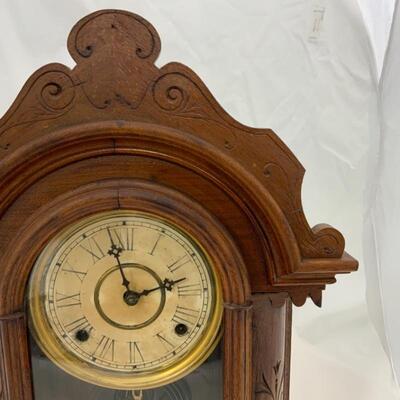 -192- ANTIQUE | Gingerbread Mantle Clock | Gilbert