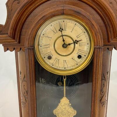 -192- ANTIQUE | Gingerbread Mantle Clock | Gilbert