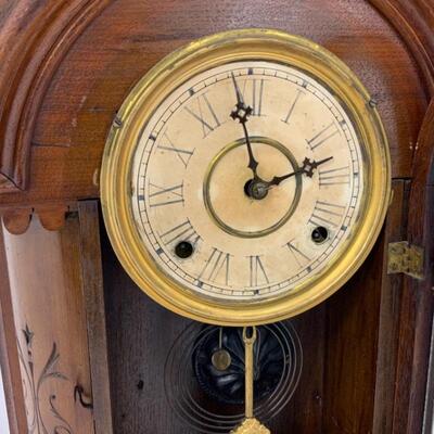 -192- ANTIQUE | Gingerbread Mantle Clock | Gilbert
