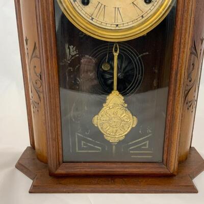 -192- ANTIQUE | Gingerbread Mantle Clock | Gilbert