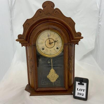 -192- ANTIQUE | Gingerbread Mantle Clock | Gilbert