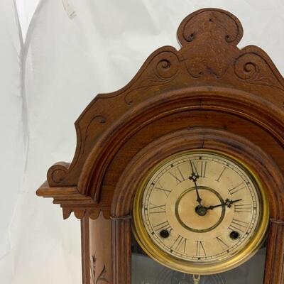 -192- ANTIQUE | Gingerbread Mantle Clock | Gilbert