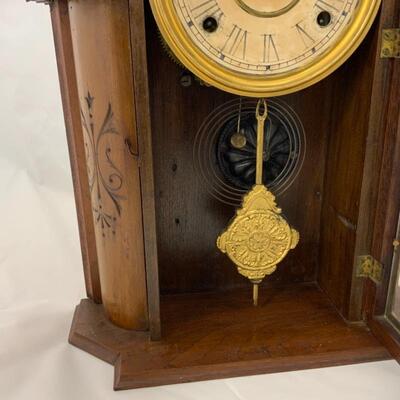 -192- ANTIQUE | Gingerbread Mantle Clock | Gilbert