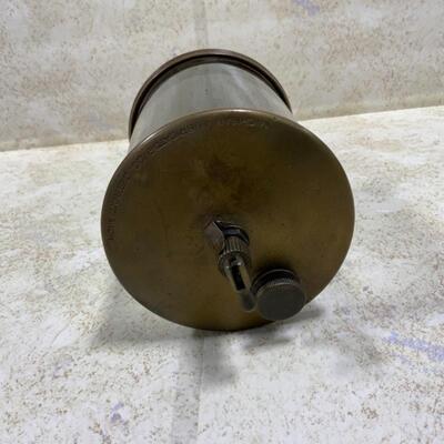 -193- VINTAGE | Michigan Lubricator Large Engine Oiler | Glass | Brass