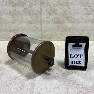 -193- VINTAGE | Michigan Lubricator Large Engine Oiler | Glass | Brass