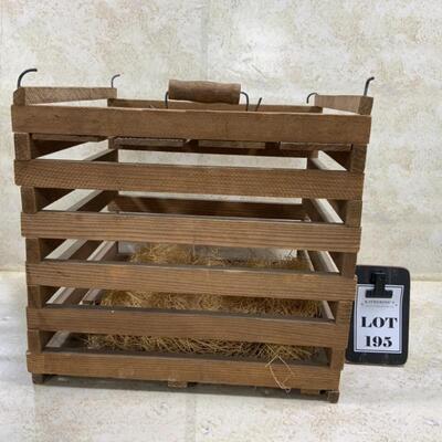 -195- VINTAGE | Wood Chicken Egg Carrier | Crate