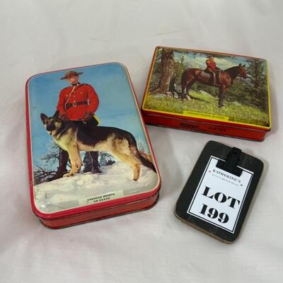 -199- VINTAGE | Rileyâ€™s Toffee Tins | Canadian Mountie | Halifax, England