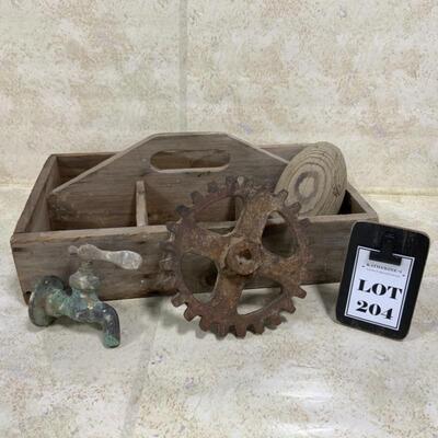 -204- FARM FRESH | Wood Tote | Spigot | Float | Cog