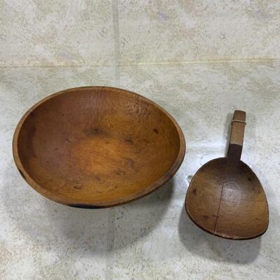 -207- Wooden Bowl | Butter Paddle | Nice Coloring