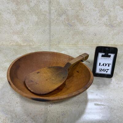 -207- Wooden Bowl | Butter Paddle | Nice Coloring