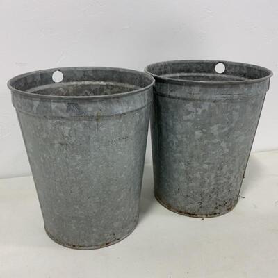 -214- Two Galvanized Sap Buckets