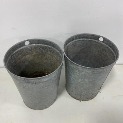 -214- Two Galvanized Sap Buckets