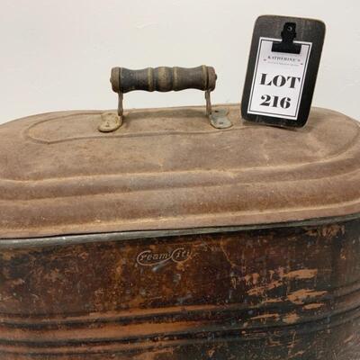 -216- VINTAGE | Cream City Copper Boiler with Lid