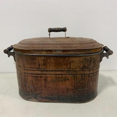-216- VINTAGE | Cream City Copper Boiler with Lid