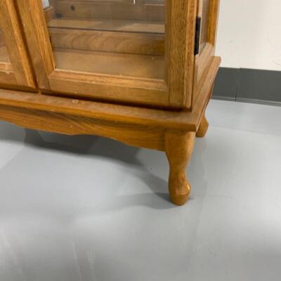 -221- Double-Door Glass Shelf Cabinet 