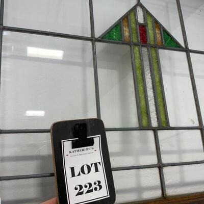 -223- VINTAGE | Stained Glass Banquet Swing Door | Beautiful!