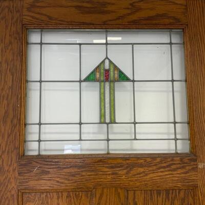 -223- VINTAGE | Stained Glass Banquet Swing Door | Beautiful!