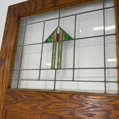 -223- VINTAGE | Stained Glass Banquet Swing Door | Beautiful!