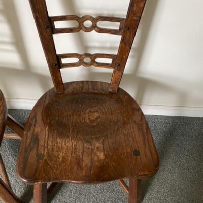 109 Pair of Romweber Viking Oak Horse Head Chair 