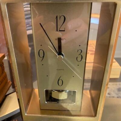 111 Vintage Seiko Brass plated Clock 