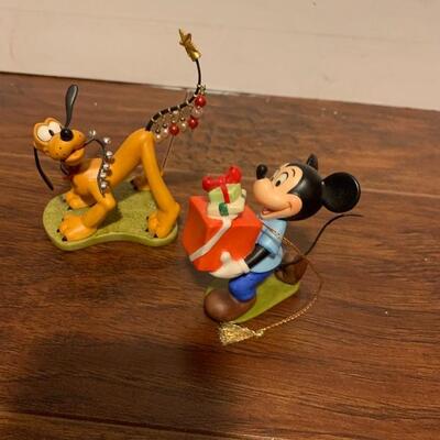 Vintage Mickey and Pluto Christmas ornaments 